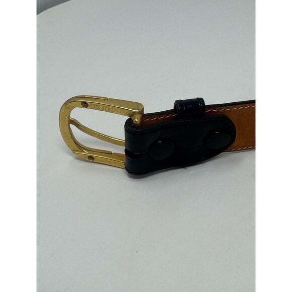 Genuine Alligator Black Belt Size 38 Womens Made In Spain 1” Wide Vintage main image 4